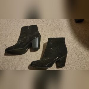 Juicy Couture Black Rhinestone Ankle Booties